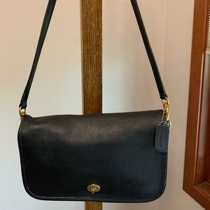Navy coach leather purse